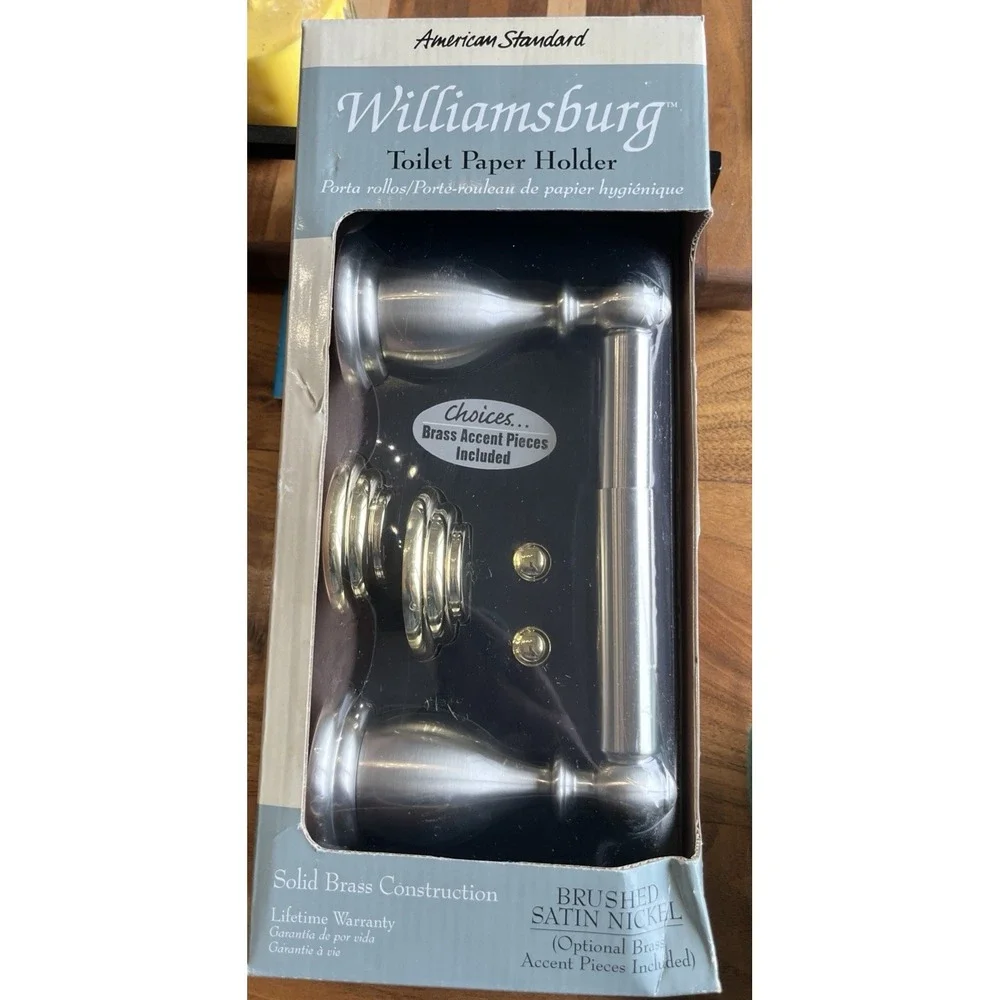 American Standard Williamsburg Toilet Paper Holder Brushed Satin Nickel NEW‎